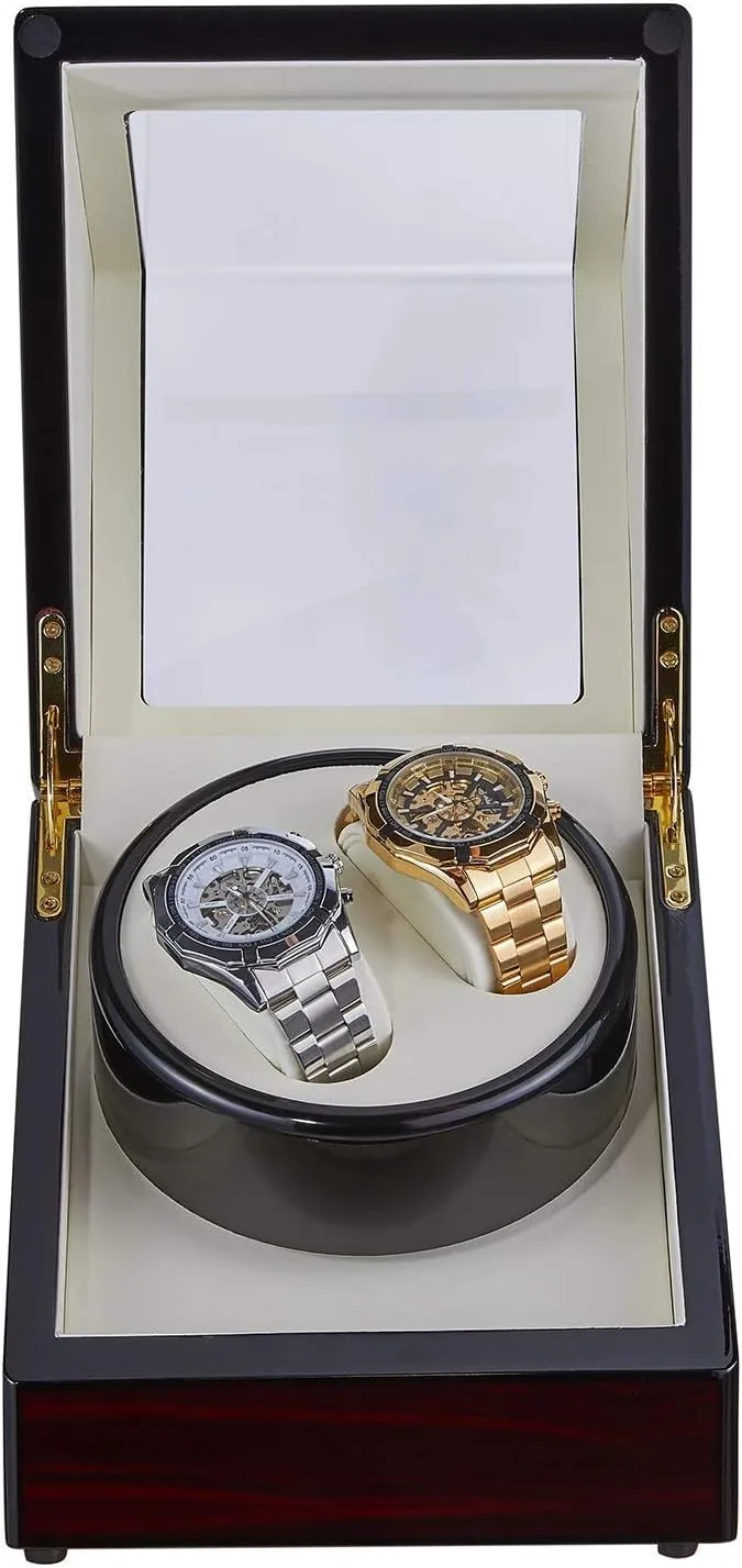 Automatic smile reserve account Double Watch Winder Box Wood Shell Piano Paint Exterior Silent Motor for Men's and Ladies Wrist Watch,A Chandelier Chandelier 