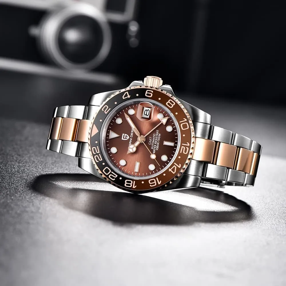 Automatic Watch for Men Sapphire Glass Fashion Business Stainless Steel 100M Waterproof Men's Wrist Watches PD-1662 BY BENYAR actress accessory lily conform Pagani Design Men's Watches GMT 