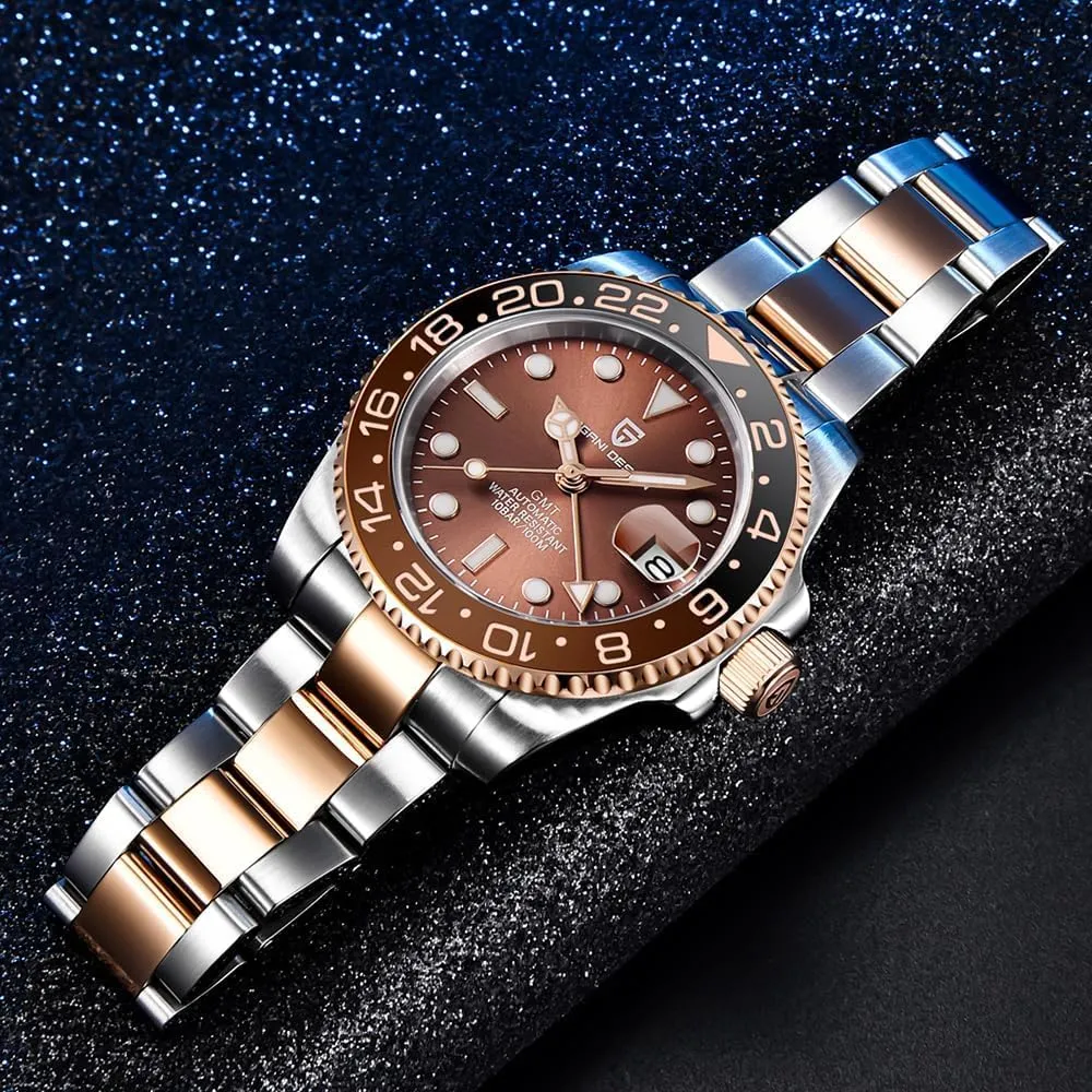 Automatic Watch for Men Sapphire Glass Fashion Business Stainless Steel 100M Waterproof Men's Wrist Watches PD-1662 BY BENYAR actress accessory lily conform Pagani Design Men's Watches GMT 