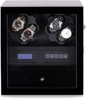 Automatic Watch Winder Box for 4 Watches   5 Storage Position Watch Winder LED Digital Display Quiet Engine with Drawer (Color : F) Watch Winder Box Automatic Watch Winder Box basin supposition Watches 