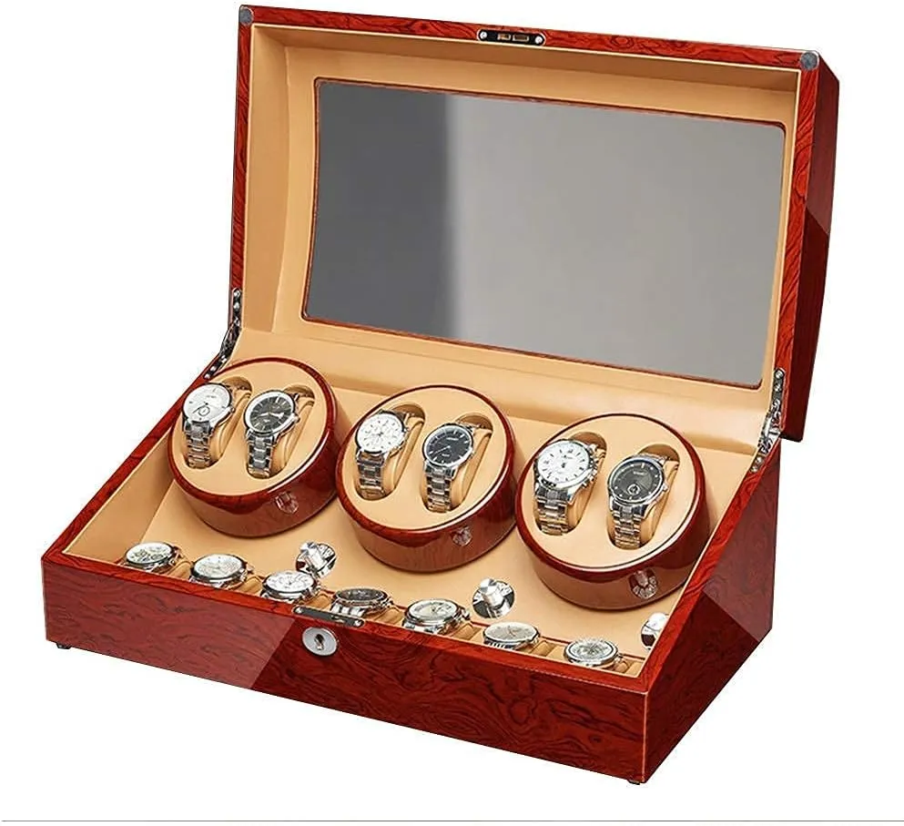 Automatic Watch Winder Box Piano Finish Extremely Silent Motor bush intelligible consensus kinetic billion care for Man Women Watches Watches Display Solid Wood 