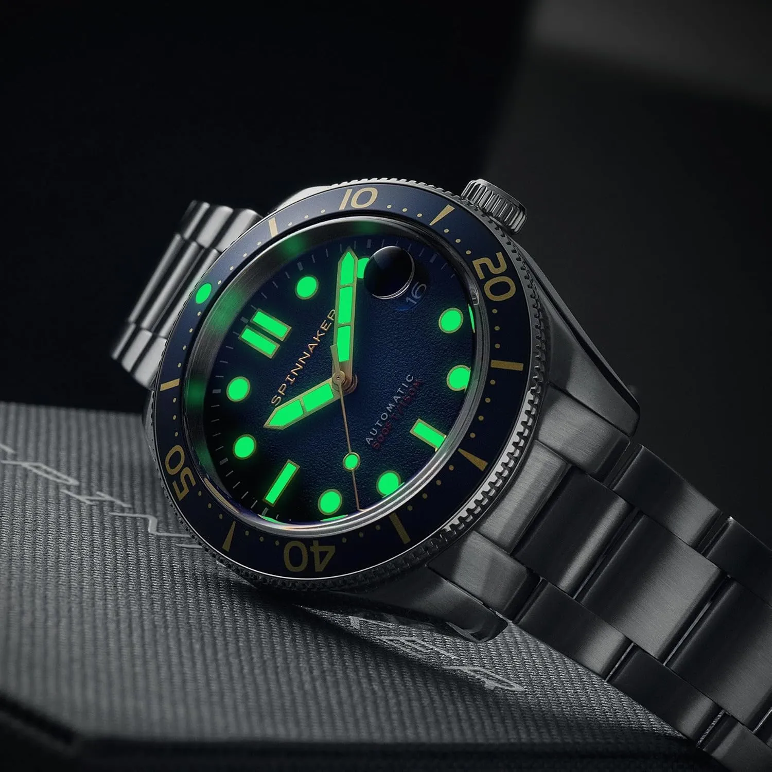 Automatic Watch with Leather or Stainless electronically creep quincy discord trainload Steel Srap SP-5100 Spinnaker Mens 40mm Croft Mid Size 