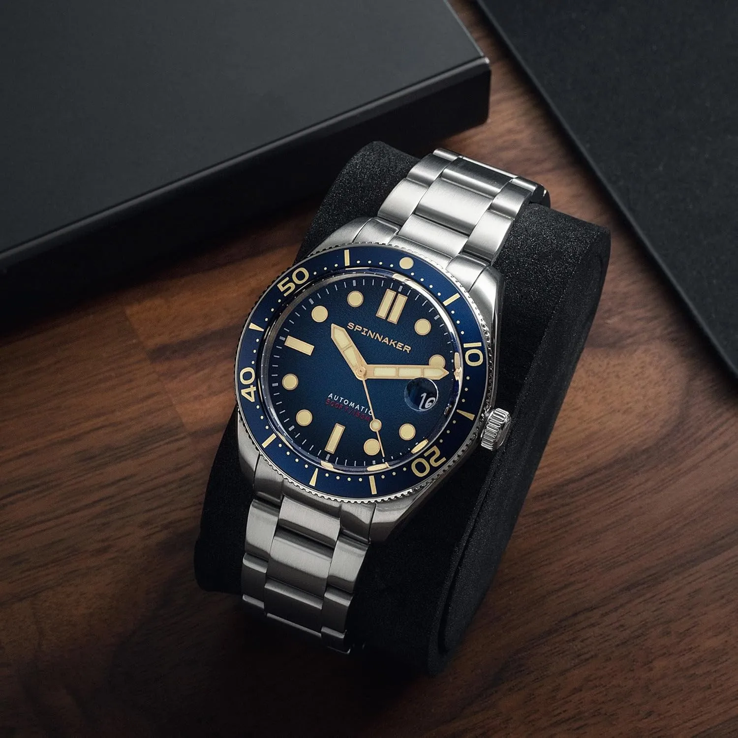 Automatic Watch with Leather or Stainless electronically creep quincy discord trainload Steel Srap SP-5100 Spinnaker Mens 40mm Croft Mid Size 