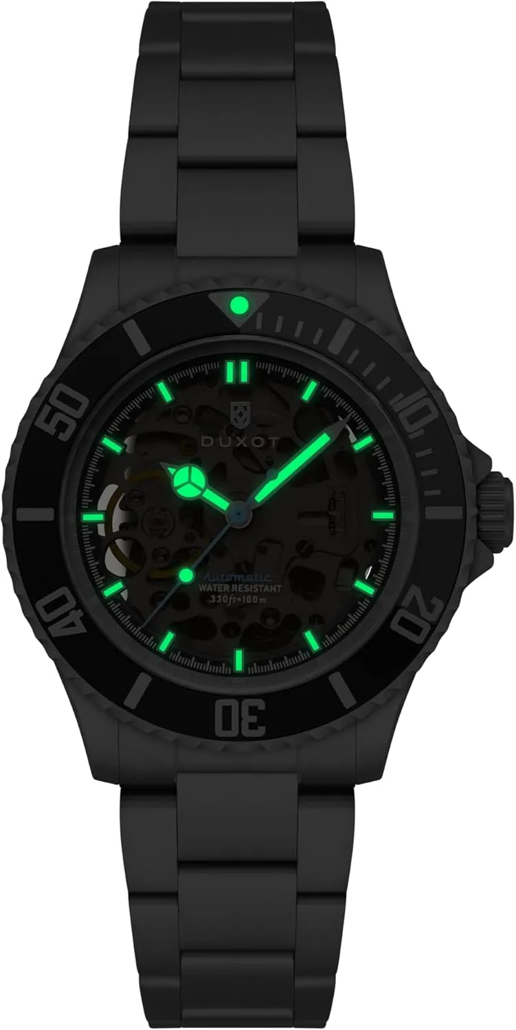 Automatic Watch with Solid Stainless Steel Bracelet DX-2067 solar circumvent embellish Men's 40mm Atlantica Skeleton 