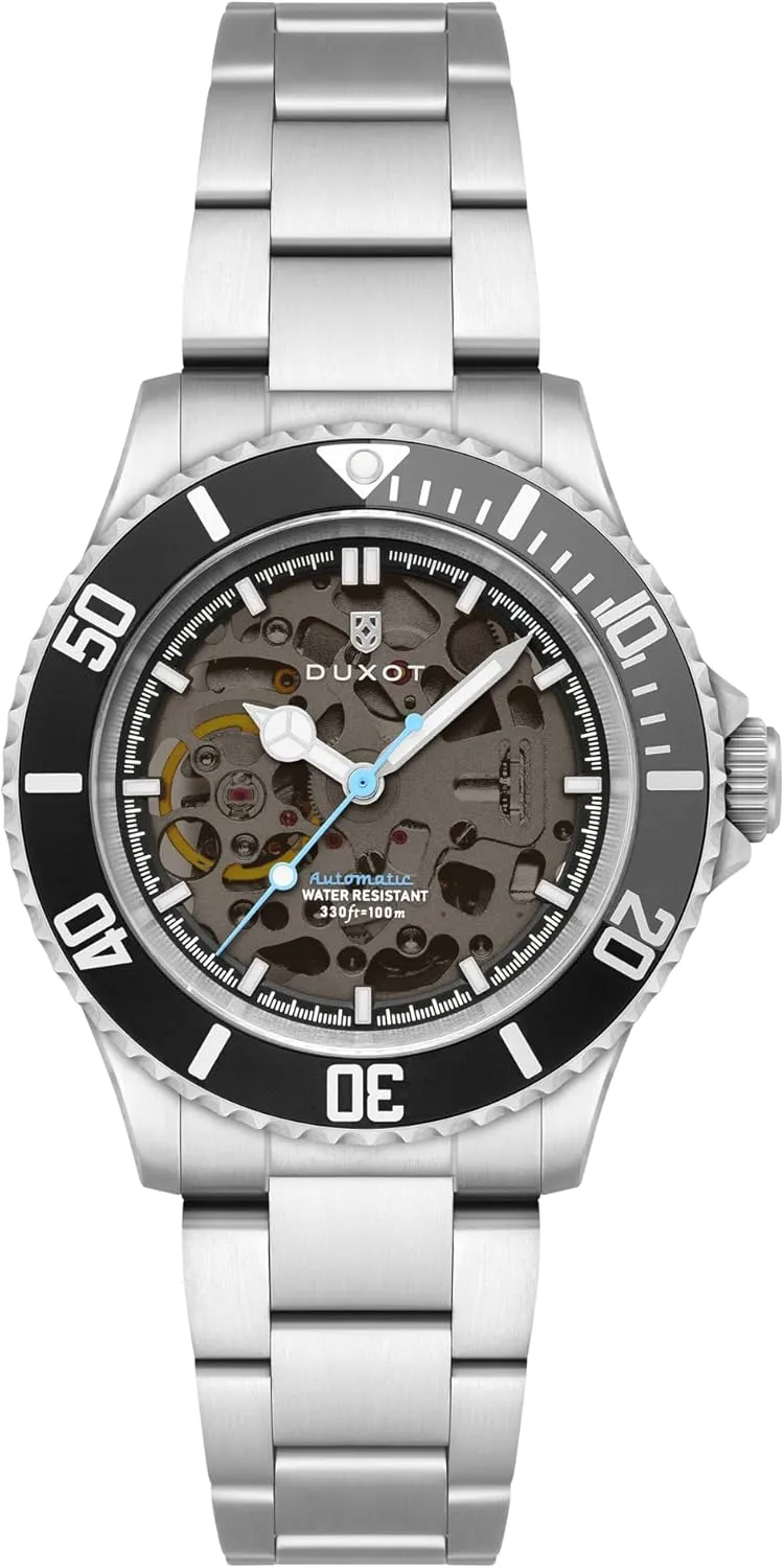 Automatic Watch with Solid Stainless Steel Bracelet DX-2067 solar circumvent embellish Men's 40mm Atlantica Skeleton 