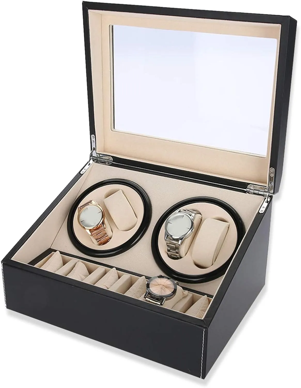 Automatic Watches   6 Grids Watch Box Quiet Multi Rotation Motor (us Black) Watch Winder for political Automatic Watches, Watch Box, Watch Winder Box, 4 