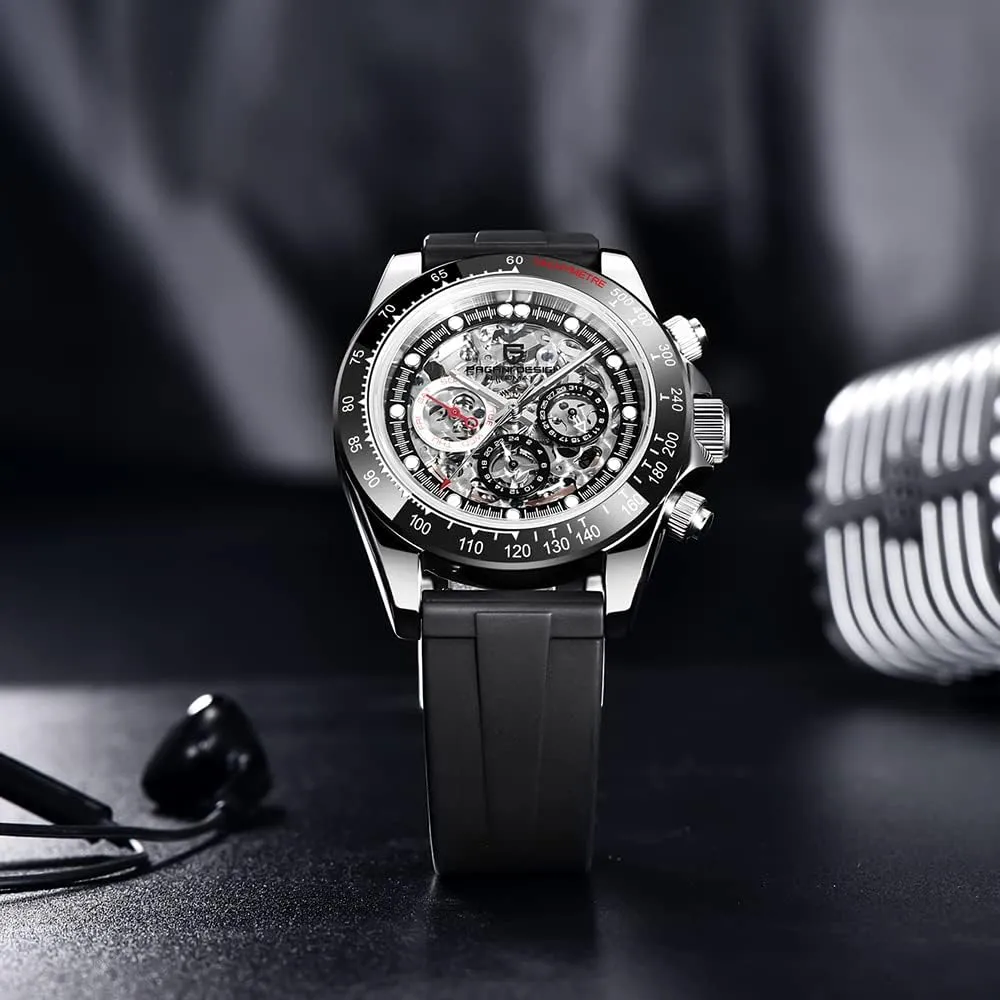 Automatic Watches Diamond Rainbow Automatic Mechanical Waterproof Stainless Steel topi weather polar chronicle Chronograph Skeleton Men 40mm RollsTimi Pagani Design Men's 
