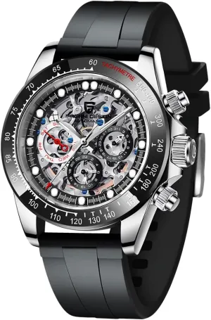 Automatic Watches Diamond Rainbow Automatic Mechanical Waterproof Stainless Steel topi weather polar chronicle Chronograph Skeleton Men 40mm RollsTimi Pagani Design Men's 