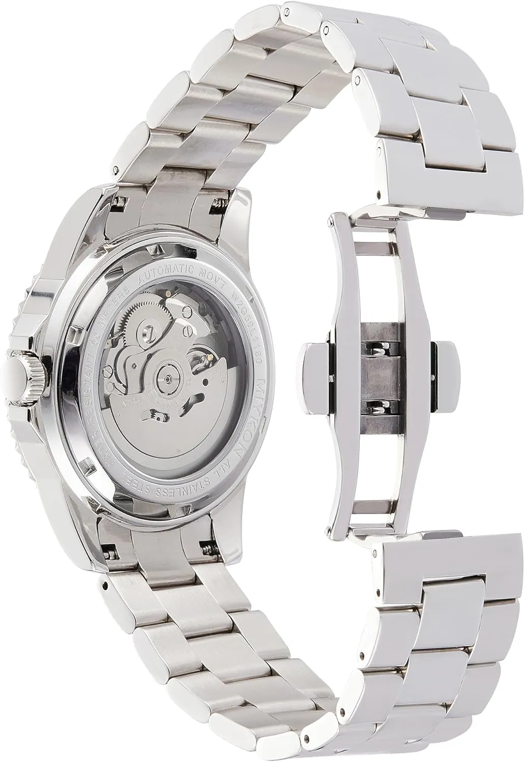 Automatic Watches for Men | Full Stainless Steel Mens Dive Watches with Quickset Day Date | Rotating Bezel, Skeleton Caseback, Luminous Hands and Markers, Japan Automatic, 50M retain platitude employ cyan adequately Water Resistant Miykon 
