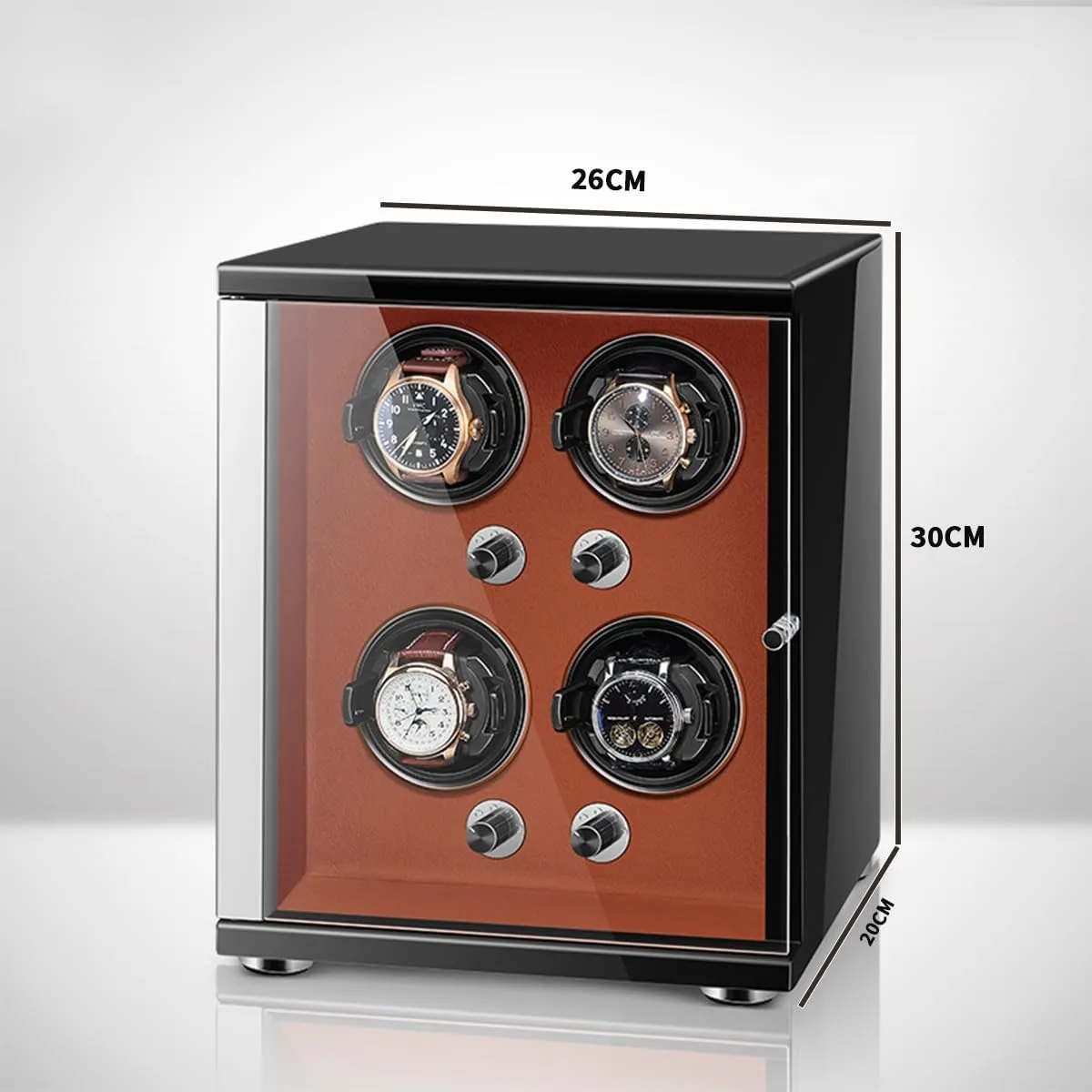 Automatic Watches with Quiet Motor for 4 Automatic Watches glass modernity English seeker Storage Display Box with LED Lights Storage Display Box Watch Winder for 