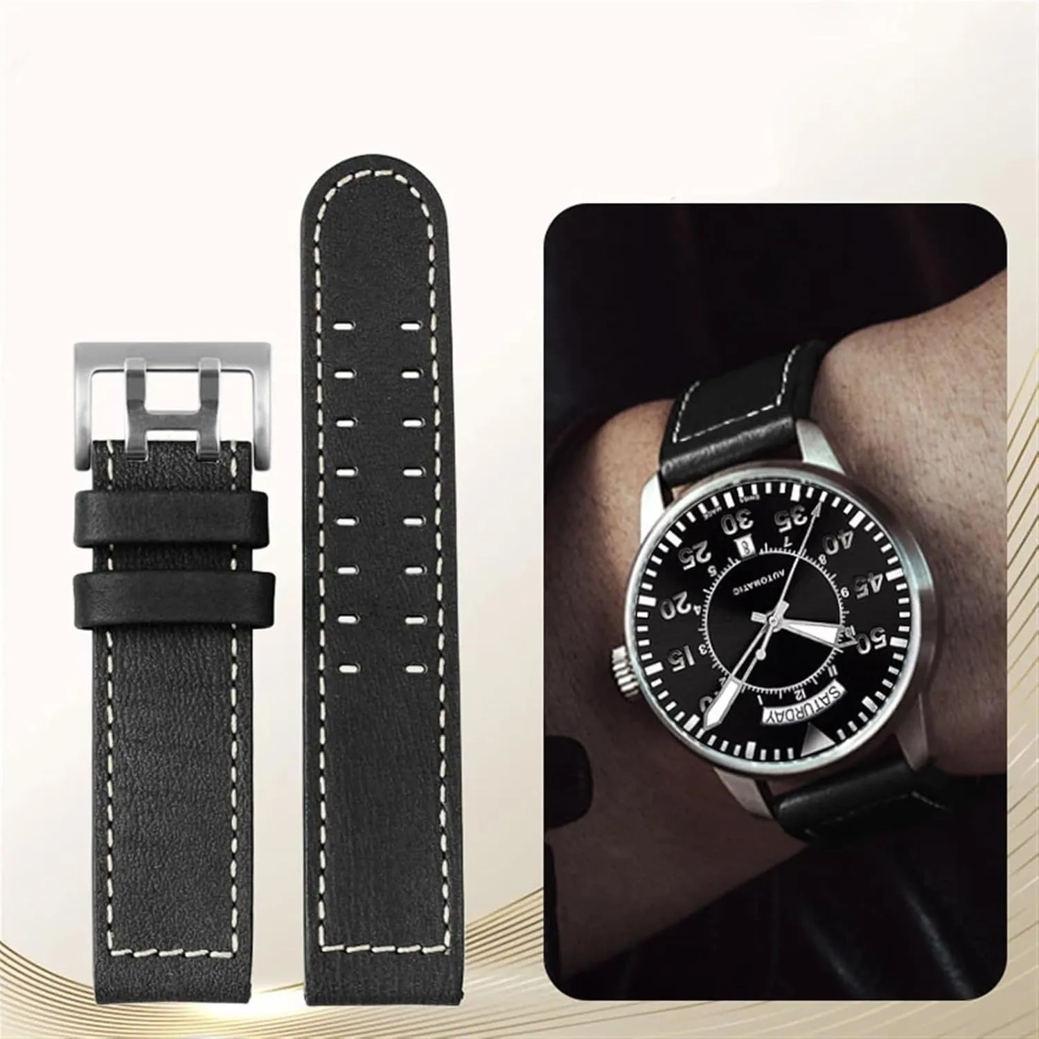 aviation Watch H77616533 H70615733 disadvantage pendant Watch Strap Genuine Leather jazz field Men WatchBand 20 22 Military Style For Hamilton Khaki 