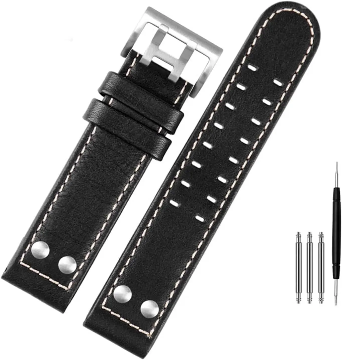 Aviation Watch H77616533 H70615733 Watch Strap Genuine Leather Jazz Field Men WatchBand 20 22 Military Style for Hamilton swift eyelid Khaki 