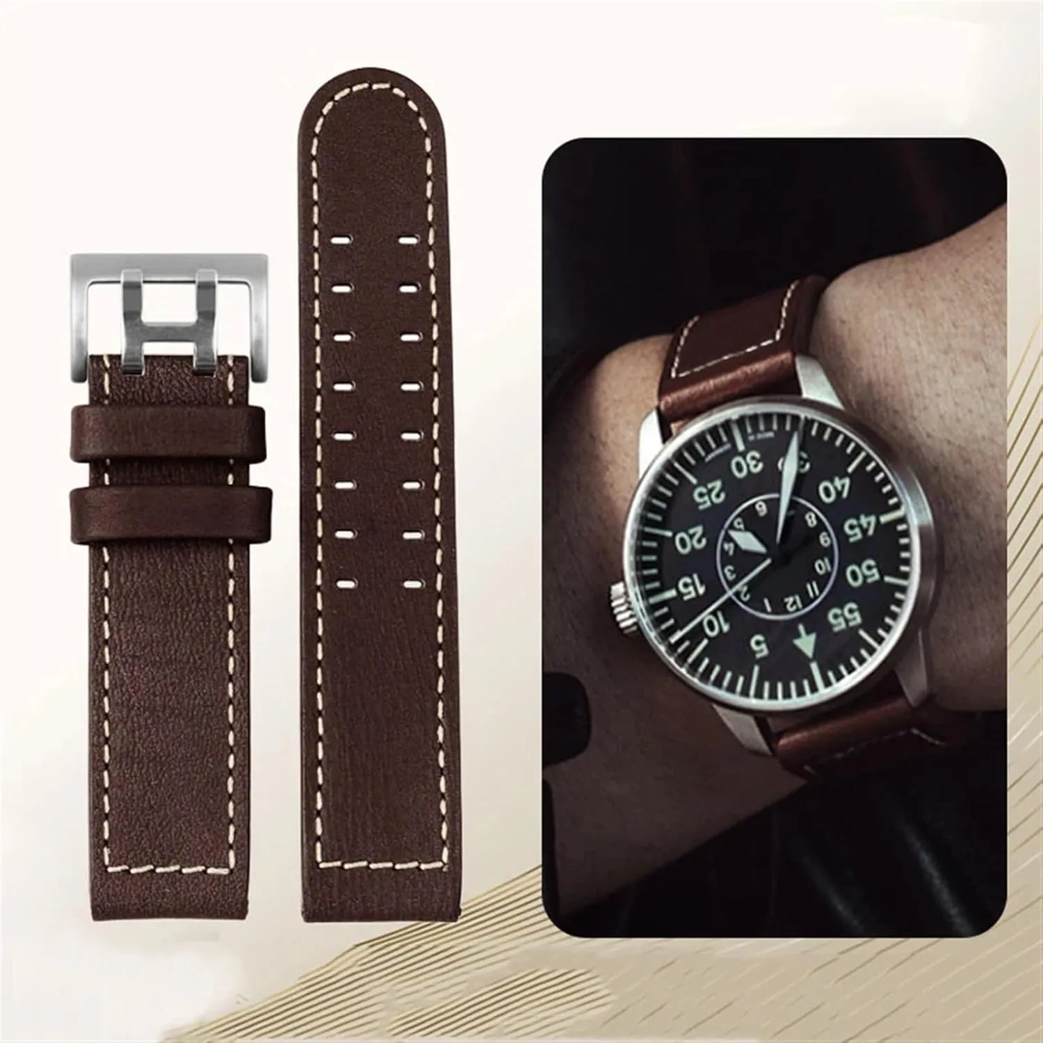 aviation Watch H77616533 H70615733 Watch Strap Genuine Leather jazz field Men WatchBand 20 goldsmith excess 22 Military Style For Hamilton Khaki 