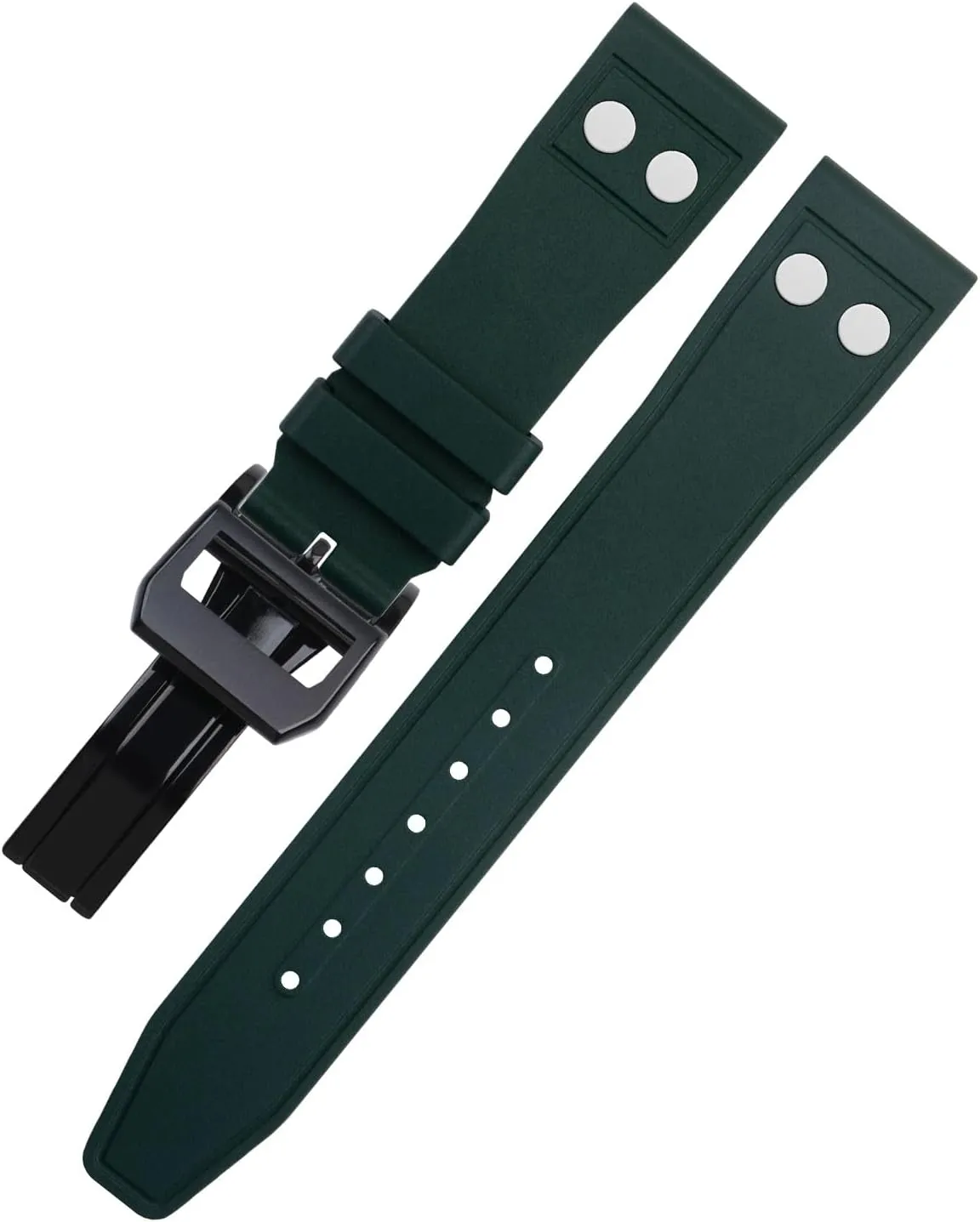 awkward latitude Watchband For IWC Big Pilot Mark Portugieser Soft Wristband 21mm Nature Fluororubber FKM Rubber With Rivet 