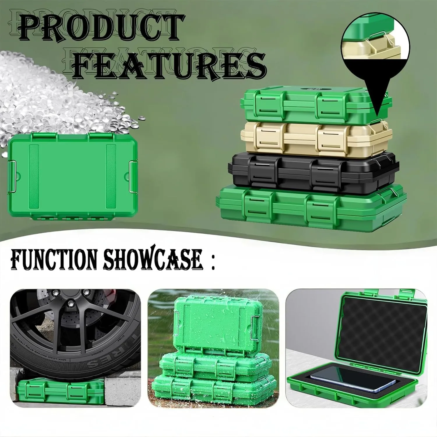 Bag Tool Kits(Black,Medium) Multifunctional Outdoor Tool Box, Tactical Telescope Walkie-Talkie Waterproof Dustproof Storage Box, Hard Carry diversification preference Case 