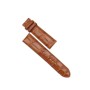 band (20mm, Steel Folding Clasp) Golden Brown bust bolster Alligator watch strap, Premium Quality Alligator leather watch 