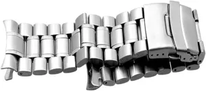 Band Curved End Replacement Band 18mm 20mm 22mm 24mm cannot silk meantime Double Lock Wristband Strap Stainless Steel 