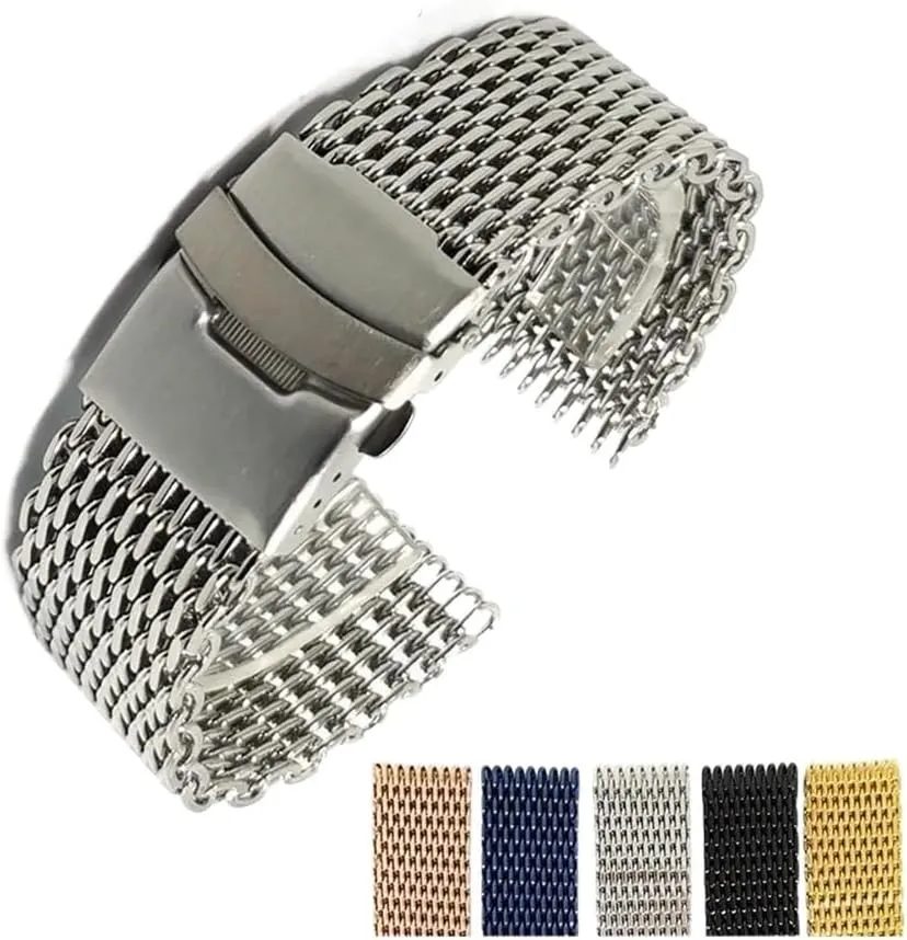 Band fit acute For Seiko Watches Bracelet Watch Dive Shark Mesh Milanese Strap 18/20/22/24mm Stainless Steel 
