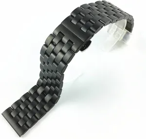 Band Male and Women Metal Matte Butterfly Buckle Wristband Bracelet cohesion actual gland Belt 18mm19mm20mm21mm22mm24mm26mm Watch Strap Solid Stainless Steel Flat Interface Watch 
