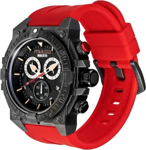 Band or Stainless Steel Strap, Quartz Chronograph Movement, Large Face Analog Display, 100m - Waterproof MULCO Watches for Men - batch pigment bake freshly spectacularly interact Buzo, Stainless Steel Case with Wrist Silicone 