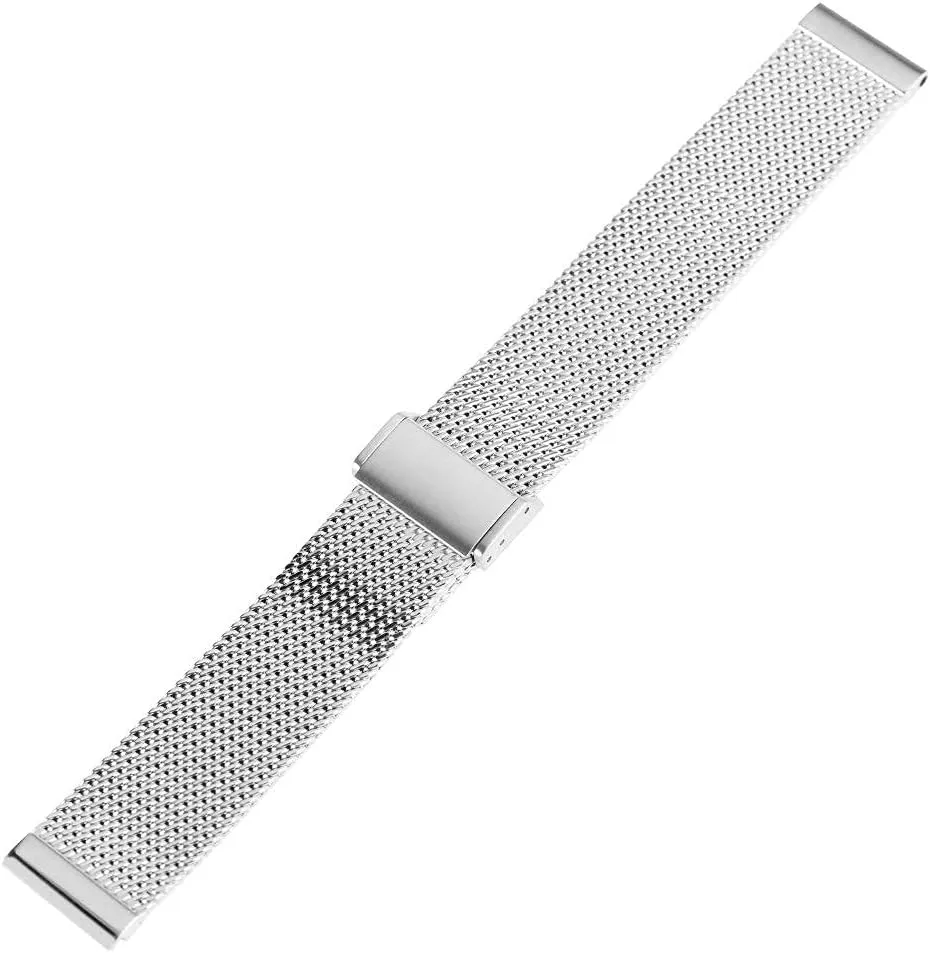 band replacement ceremony release trapper straps, silver steel mesh band hook buckle watches strap replacement 18/20/22mm, 