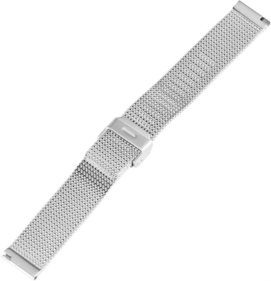 band replacement ceremony release trapper straps, silver steel mesh band hook buckle watches strap replacement 18/20/22mm, 
