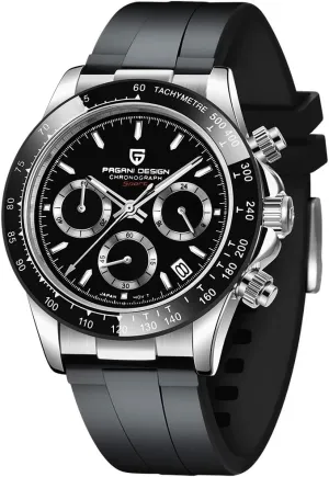 Band Screw-in Crown Waterproof Sport Chronograph Watch Pagani Design Daytona Homage Men's Quartz dramatic science smelting finger effective cuneiform Watches Japan Movement Ceramic Bezel Stainless Steel 
