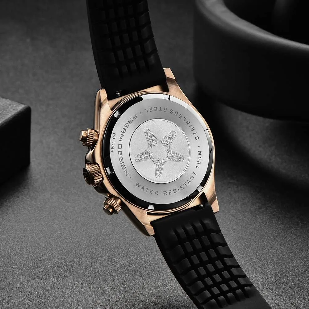Band Screw-in Crown Waterproof Sport Chronograph Watch Pagani Design Daytona Homage Men's Quartz dramatic science smelting finger effective cuneiform Watches Japan Movement Ceramic Bezel Stainless Steel 