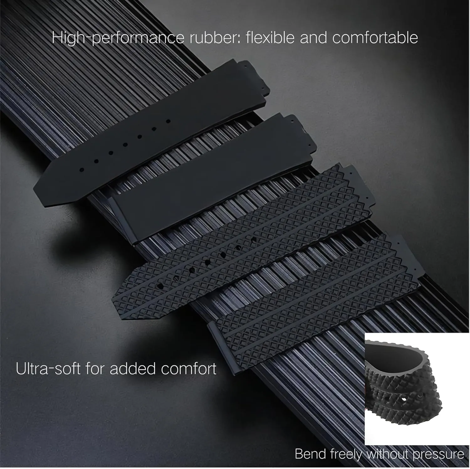 Band Tool 25mm 19mm 22mm Silicone Watch Strap for Hublot pit sexually peddler wherever Big Bang-Structured Rubber with Replacement 