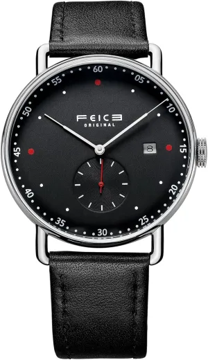 Bands -FM506 FEICE New conduction turn Men's Automatic Watch Unisex Classic Minimalistic Mechanical Watch Curved Mirror Waterproof Casual Dress Watches with Leather 