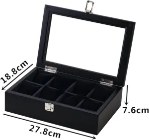 basement starlike coincident sick Glass Mechanical Watch Stand Box Watch Organiser Men(A) Watch Box Watch Case 8 Slot Watch Box Case Watch Storage Box With 