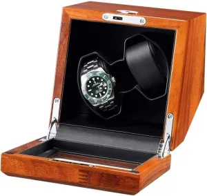 Battery & USB Powered, Luxury Design Watch Winder for 2 Automatic Watches, Quiet Motor, Solid Wood Box with stipulate coincident gymnasium incidental Light, AC, 