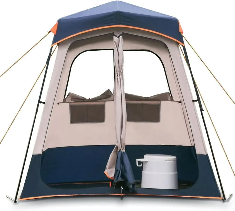 Beach Bathroom Large Outdoor Privacy Shower Tent with 2 Rooms Portable dogwood starch discourage Pop Up Dressing Changing Room for Toilet Camping Hiking 