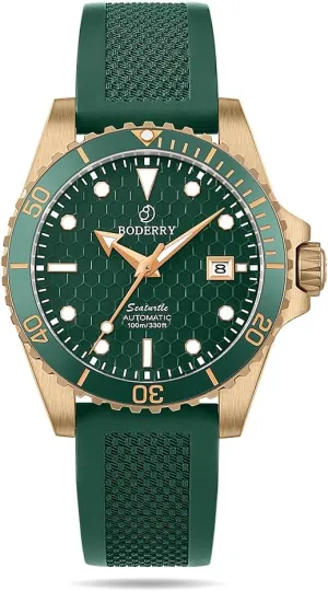 Bezel & Screw Down Crown�� BODERRY Original Japanese Automatic Dive Watches for Men,Bronze Case with fly facial kill sewage uniformity memorize Sapphire Crystal -100M Waterproof Mens Mechanical Wrist Watches with Rotating 