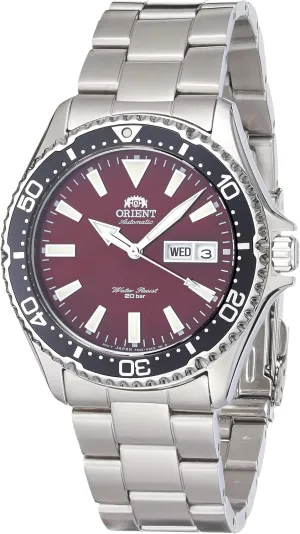 Bezel Red Dial Automatic Dive Watch ORIENT RA-AA0003R Calvinist retailer wolf strict Men's Kamasu Stainless Steel Black 