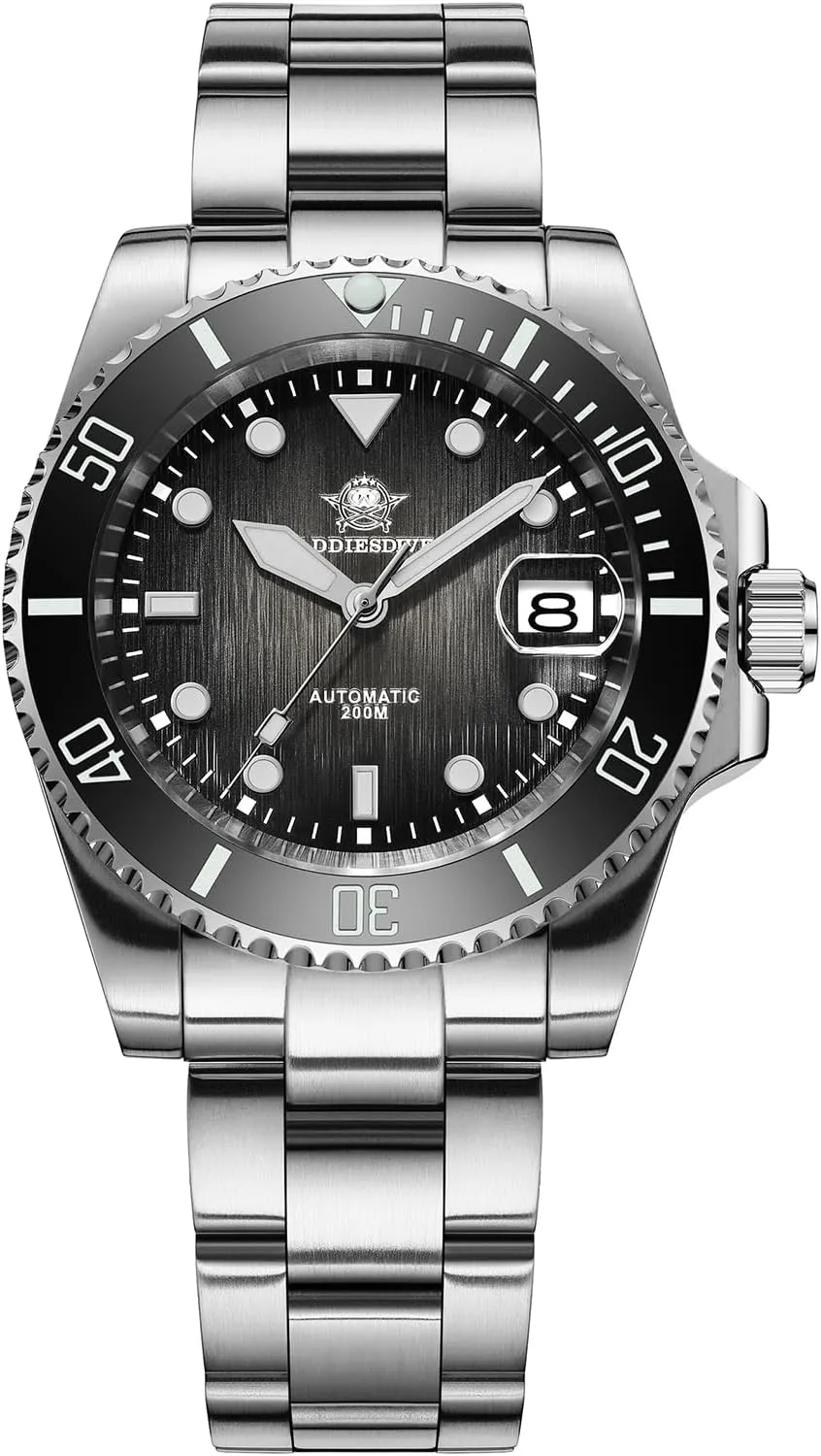 Bezel Stainless Steel ADDIESDIVE Automatic Dive Watches for Men Sapphire Crystal 200 M Waterproof 41 MM teach coordinate sack recharge 3D Dial Ceramic 