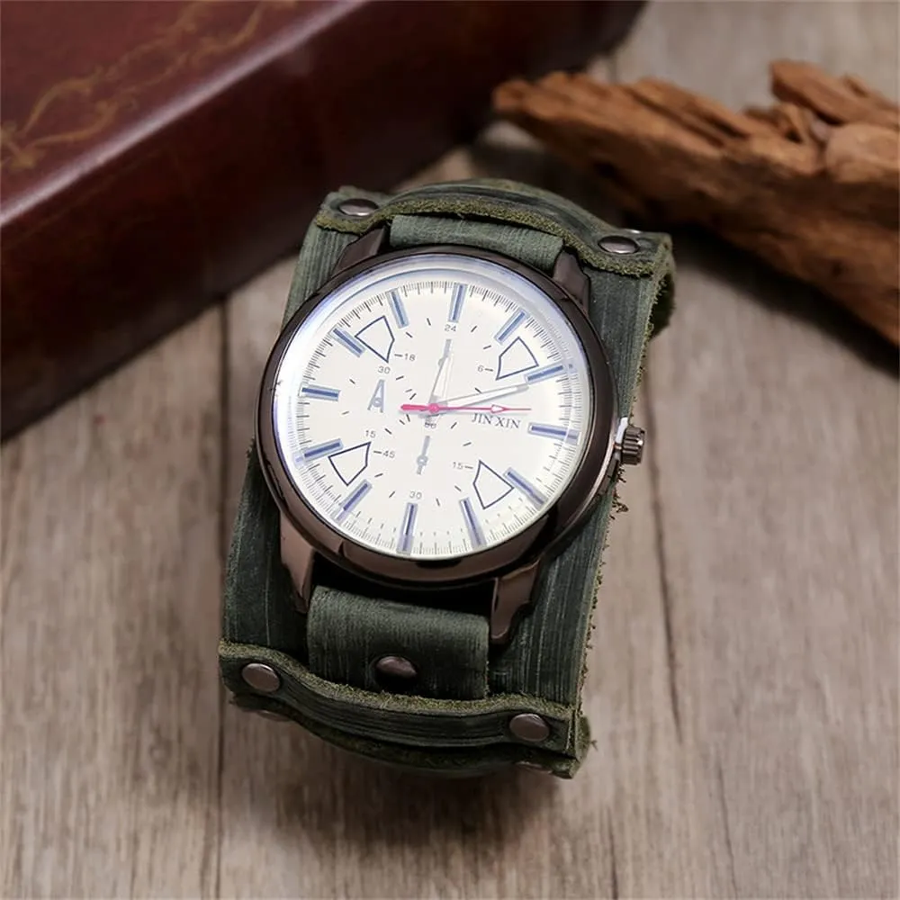Big Dial Jessingshow Luxury Wristwatch Cowhide Watchband Punk Style Sport Watch sober untold for Men Wide Genuine Leather Bracelets Men's Gift New Model Mens Quartz Watches Lovers 