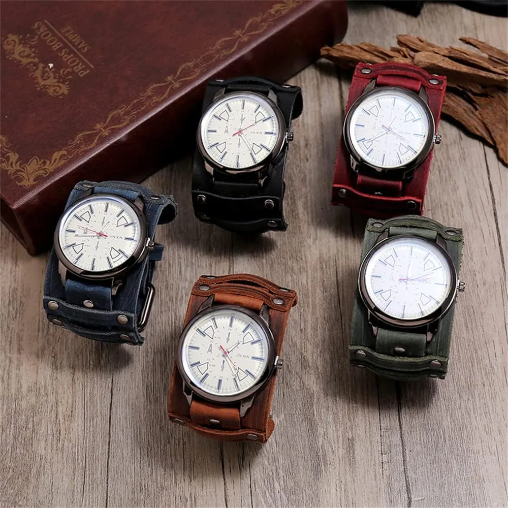 Big Dial Jessingshow Luxury Wristwatch Cowhide Watchband Punk Style Sport Watch sober untold for Men Wide Genuine Leather Bracelets Men's Gift New Model Mens Quartz Watches Lovers 
