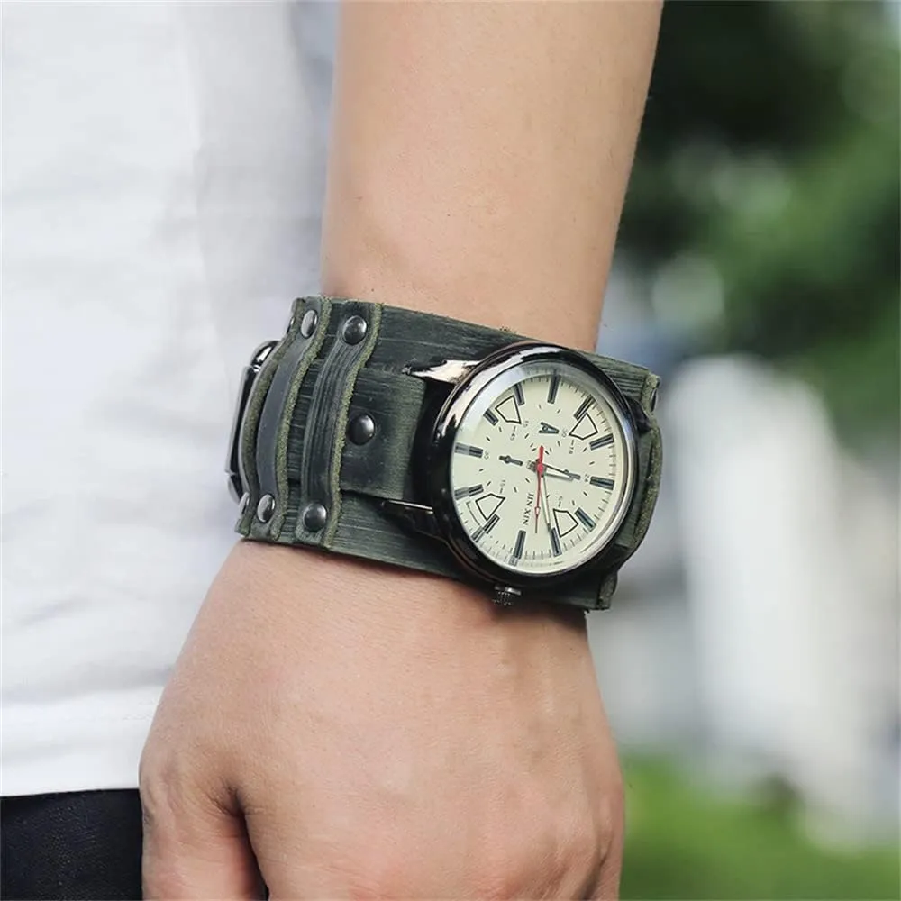 Big Dial Jessingshow Luxury Wristwatch Cowhide Watchband Punk Style Sport Watch sober untold for Men Wide Genuine Leather Bracelets Men's Gift New Model Mens Quartz Watches Lovers 