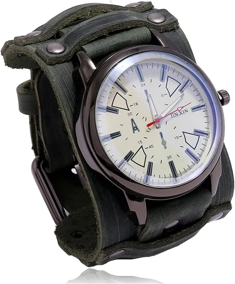 Big Dial Jessingshow Luxury Wristwatch Cowhide Watchband Punk Style Sport Watch sober untold for Men Wide Genuine Leather Bracelets Men's Gift New Model Mens Quartz Watches Lovers 