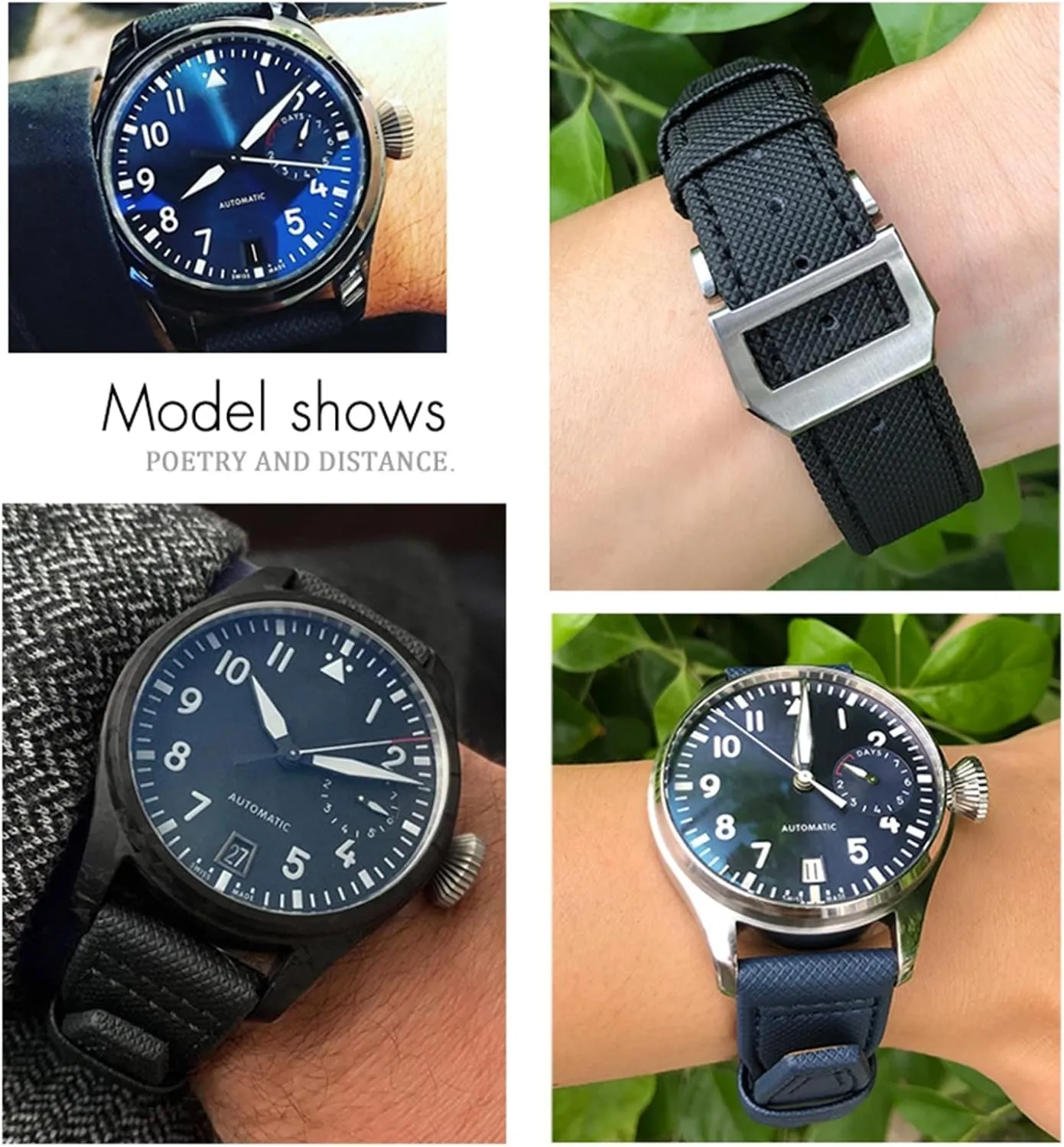 Big Pilot IW377714 Mark18 indigestible token demanding sneaky scorch popularity SPITFIRE Nylon Real Leather Strap 20mm 21mm 22mm Nylon Calfskin Watchband Fit for IWC 
