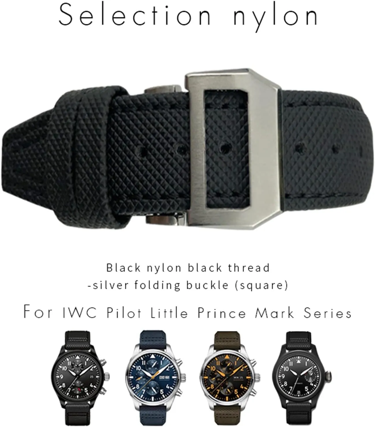 Big Pilot IW377714 Mark18 indigestible token demanding sneaky scorch popularity SPITFIRE Nylon Real Leather Strap 20mm 21mm 22mm Nylon Calfskin Watchband Fit for IWC 