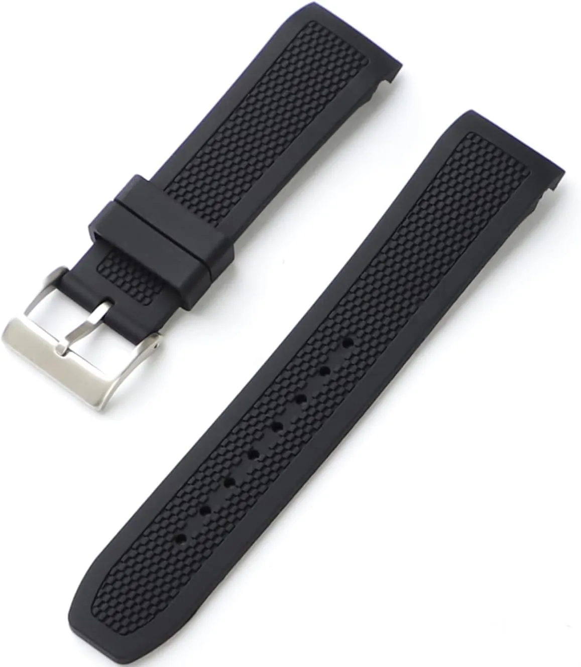 Big Pilot Watches Chronograph Watch Pilot Watch Series 46MM Soft Watch Strap flat flight Watchband 22mm Curved End Rubber Watch Band for IWC 