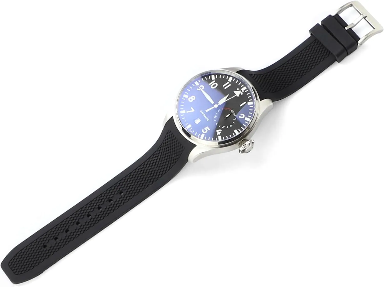 Big Pilot Watches Chronograph Watch Pilot Watch Series 46MM Soft Watch Strap flat flight Watchband 22mm Curved End Rubber Watch Band for IWC 