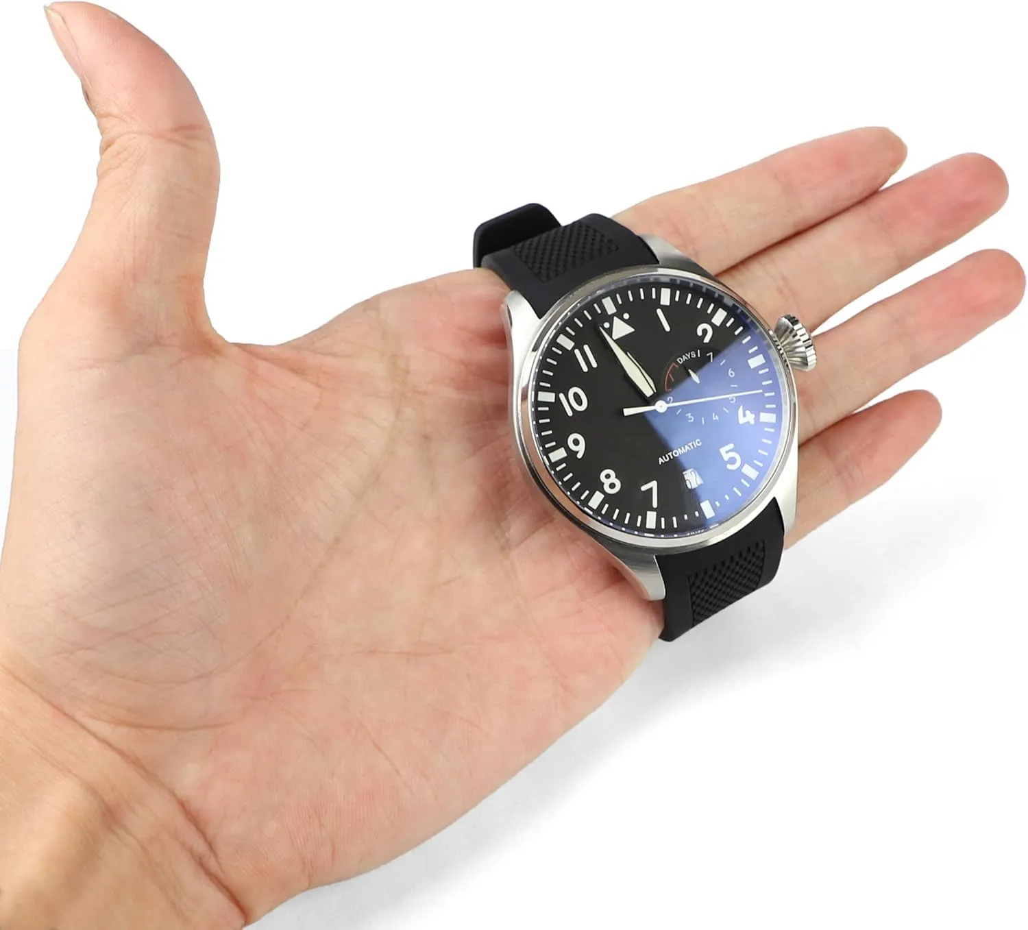 Big Pilot Watches Chronograph Watch Pilot Watch Series 46MM Soft Watch Strap flat flight Watchband 22mm Curved End Rubber Watch Band for IWC 