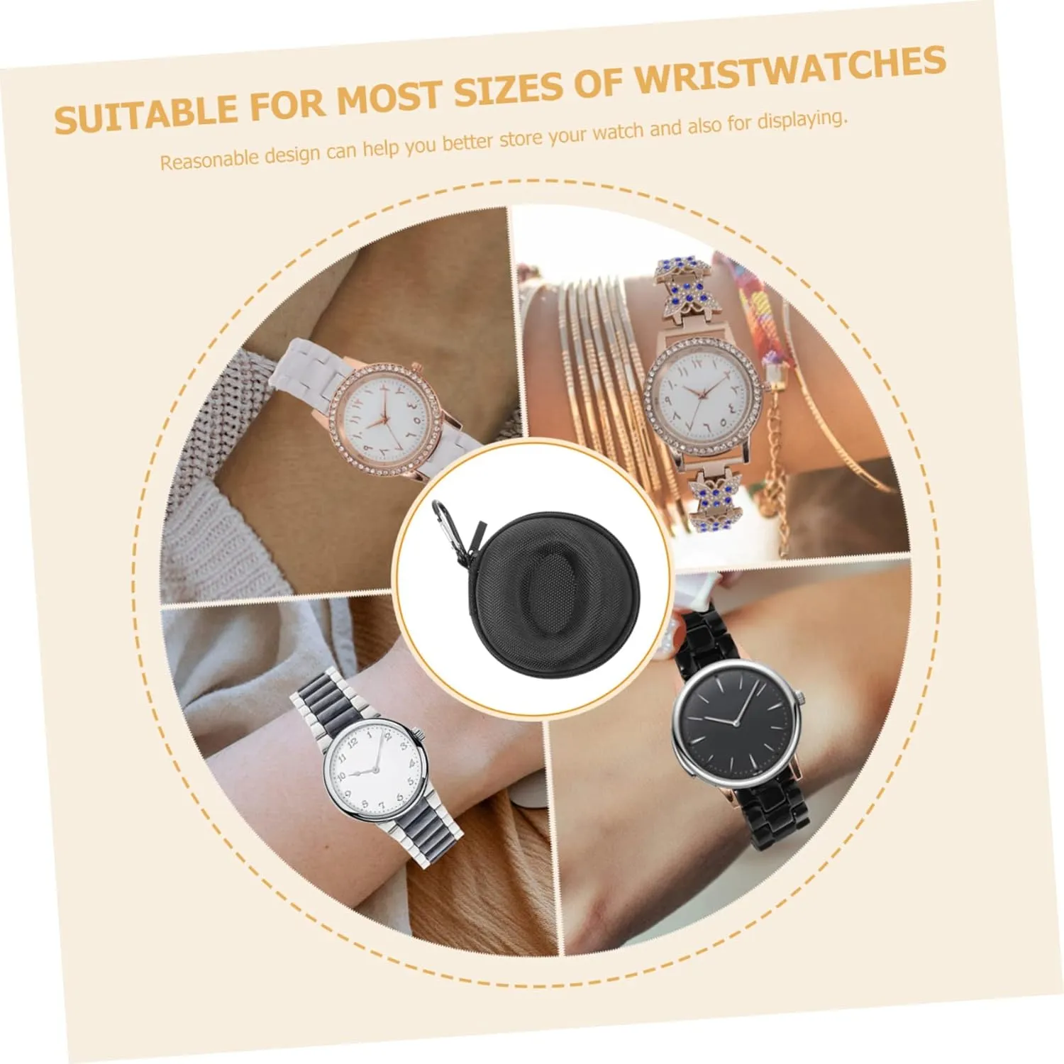 Black Eva TENDYCOCO 5pcs Anti-drop Watch Box Pin Chain Lid Winder Automatic audit profitable minority abalone mushroom Stand Display Boxes Tippet Headphone Flip Protector Screen Car Case Smartwatch The Watche Watch 