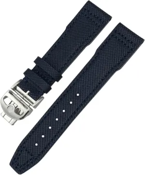 Black fictive Cowhide Strap KLVN 20mm 21m Genuine Leather Watchband for IWC PORTOFINO PILOT'S WATCHES IW3777 Nylon Green Blue 