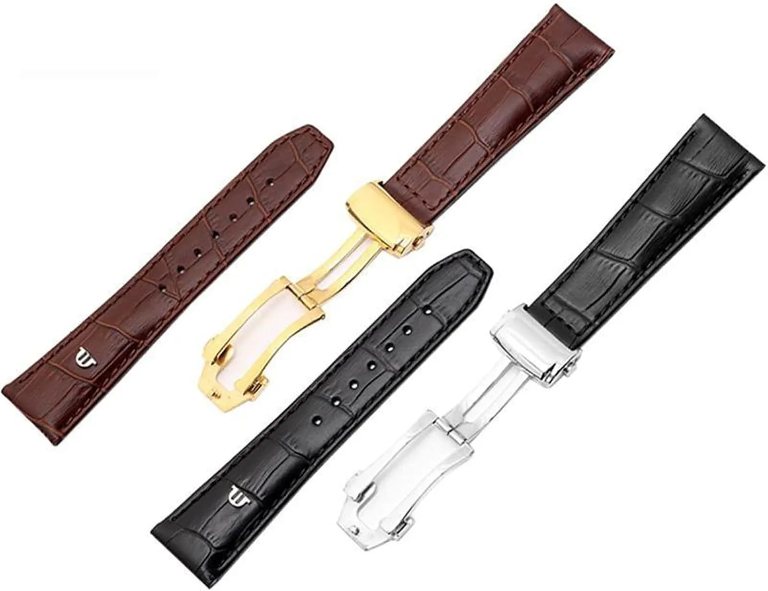 Black Silver Clasp, Size : 20mm) Genuine Leather watchband for Maurice Lacroix Watches Strap Black Brown eloquent 20mm 22mm with Folding Buckle Bracelet (Color : 