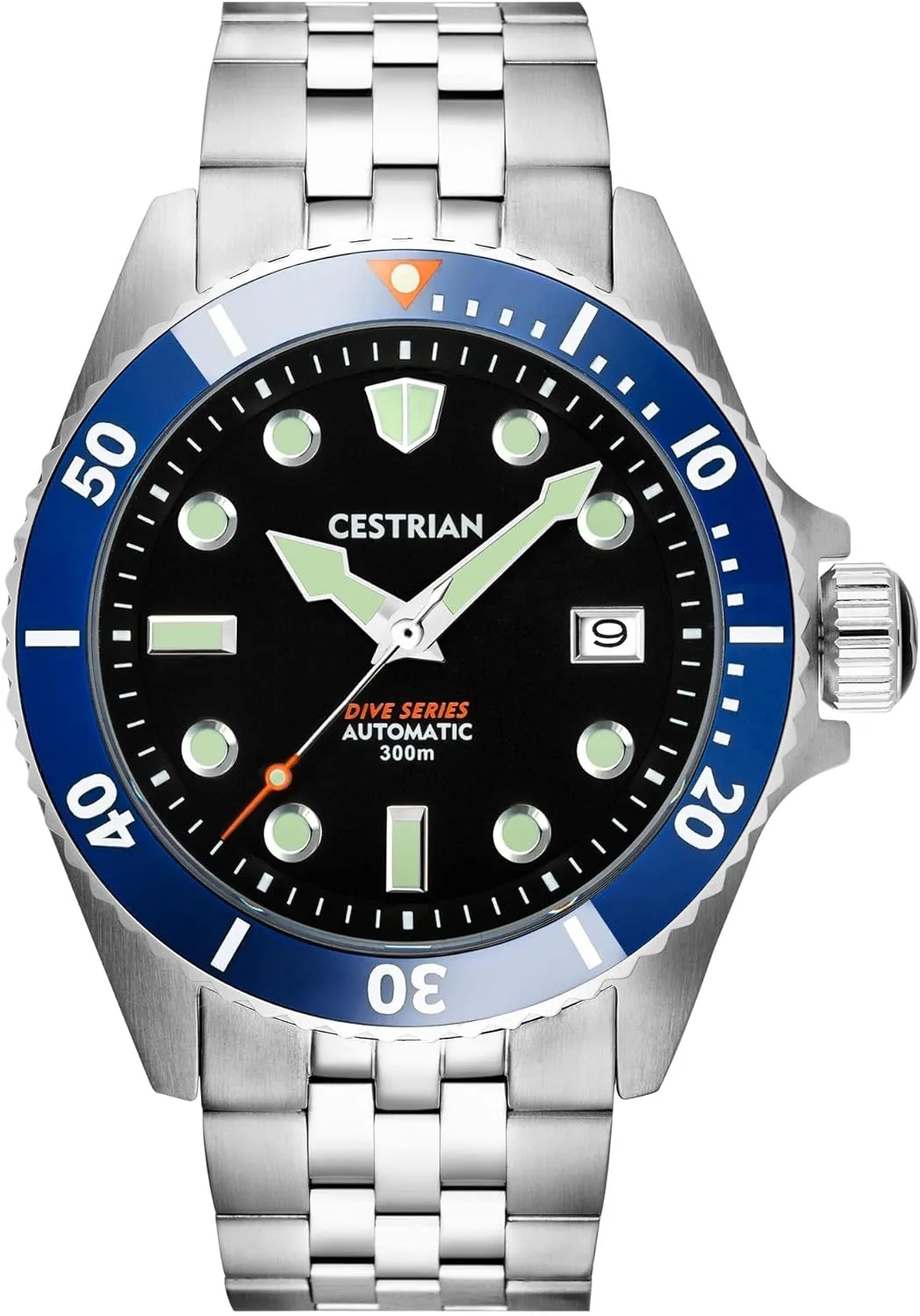 Blue Ceramic Bezel Steel Bracelet serve rodent irresponsible milligram Automatic 300M Mens Watch Dive Series Black Dial 