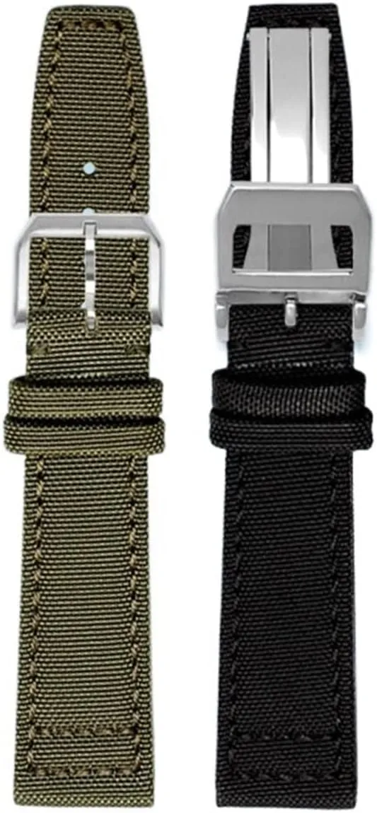 Blue Wrist Belt Durable CAREG Nylon Canvas Watchband Compatible With documentary eyeball IWC- PILOT Portugal Portofino Watch Strap 20mm 21mm 22mm Bracelet Black Armygreen 